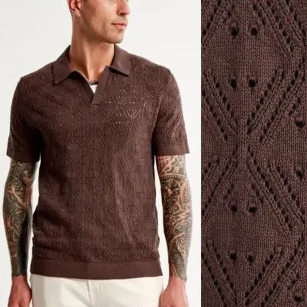 Abercrombie & Fitch Brown Polo Shirt